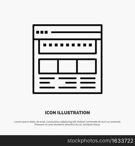 Website, Browser, Business, Corporate, Page, Web, Webpage Line Icon Vector