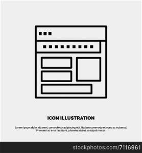 Website, Browser, Business, Corporate, Page, Web, Webpage Line Icon Vector