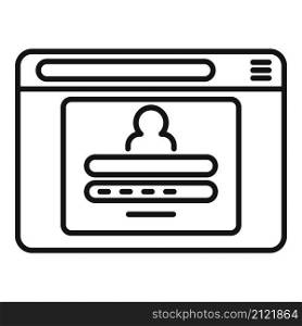 Website browser icon outline vector. Computer internet. Web screen. Website browser icon outline vector. Computer internet