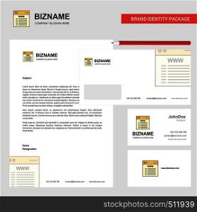 Website Business Letterhead, Envelope and visiting Card Design vector template