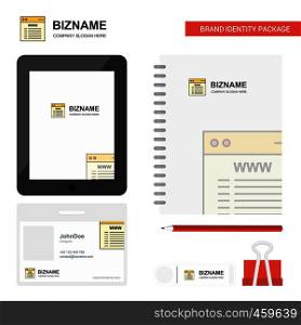 Website Business Logo, Tab App, Diary PVC Employee Card and USB Brand Stationary Package Design Vector Template