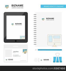 Website Business Logo, Tab App, Diary PVC Employee Card and USB Brand Stationary Package Design Vector Template