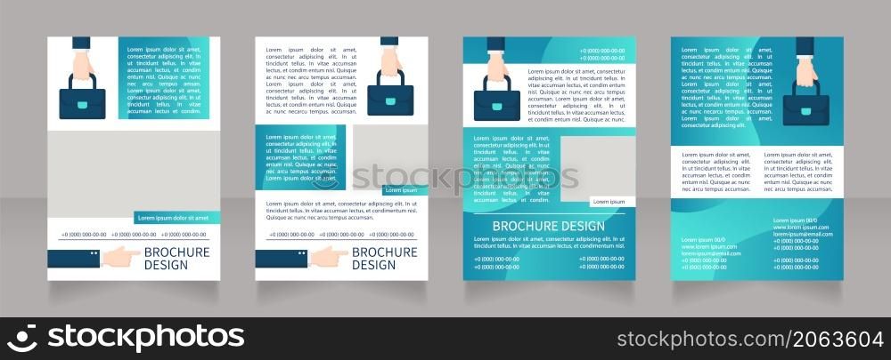 Website career page optimization blank brochure layout design. Vertical poster template set with empty copy space for text. Premade corporate reports collection. Editable flyer 4 paper pages. Website career page optimization blank brochure layout design