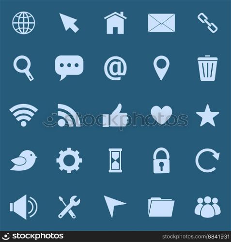 Website color icons on blue background, stock vector