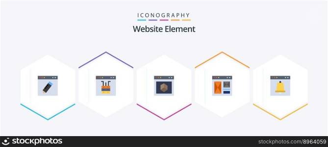Website Element 25 Flat icon pack including internet. browser. page. site. element