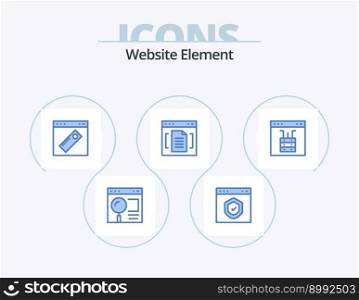 Website Element Blue Icon Pack 5 Icon Design. document. archive. page. website. tool