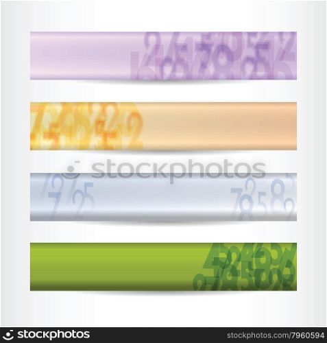 website headers set with numbers vector illustration