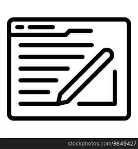Website icon outline vector. Content plan. Digital seo. Website icon outline vector. Content plan