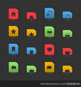Website interface buttons on moving stubs, two positions isolated vector illustration