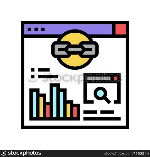 website link analytics color icon vector. website link analytics sign. isolated symbol illustration. website link analytics color icon vector illustration