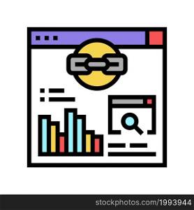 website link analytics color icon vector. website link analytics sign. isolated symbol illustration. website link analytics color icon vector illustration