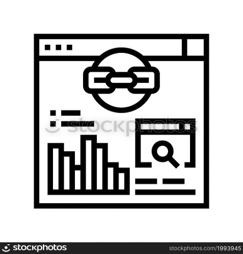 website link analytics line icon vector. website link analytics sign. isolated contour symbol black illustration. website link analytics line icon vector illustration