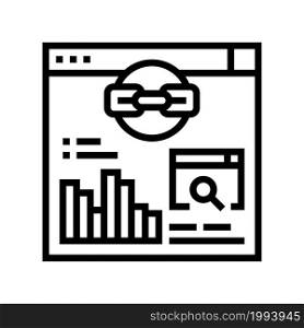 website link analytics line icon vector. website link analytics sign. isolated contour symbol black illustration. website link analytics line icon vector illustration