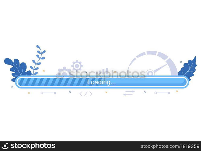 Website Loading Speed Optimization With Server, Web Programming, Mobile App Development, and Page Software. Background Vector Illustration
