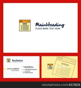Website Logo design with Tagline & Front and Back Busienss Card Template. Vector Creative Design