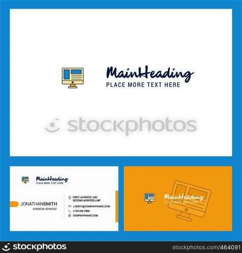 Website Logo design with Tagline & Front and Back Busienss Card Template. Vector Creative Design
