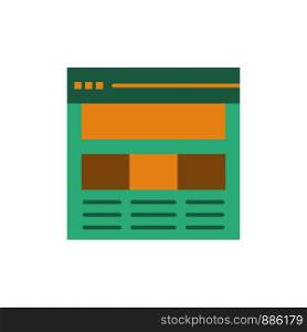 Website, Page, Interface, Web, Online Flat Color Icon. Vector icon banner Template