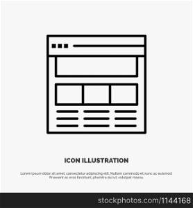 Website, Page, Interface, Web, Online Line Icon Vector