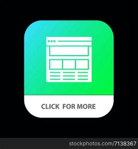 Website, Page, Interface, Web, Online Mobile App Button. Android and IOS Glyph Version