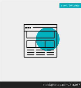 Website, Page, Interface, Web, Online turquoise highlight circle point Vector icon