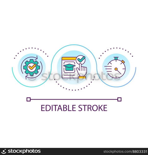 Website quick loading speed loop concept icon. Learning management system interface abstract idea thin line illustration. Isolated outline drawing. Editable stroke. Arial font used. Website quick loading speed loop concept icon