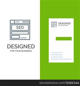 Website, Server, Data, Hosting, Seo, Tech Grey Logo Design and Business Card Template