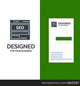 Website, Server, Data, Hosting, Seo, Tech Grey Logo Design and Business Card Template