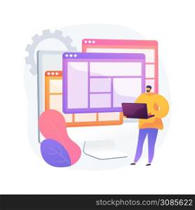 Website template abstract concept vector illustration. Landing page html template, website building service, commercial and personal use, web constructor platform, design themes abstract metaphor.. Website template abstract concept vector illustration.