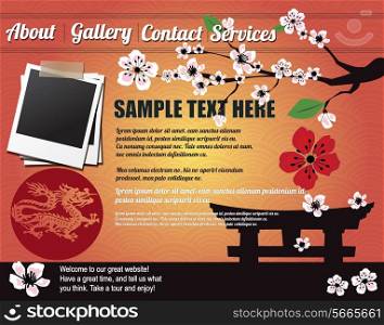 Website template design elements, Japanese motives