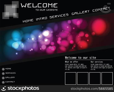 Website template elements, futuristic, homepage, vector