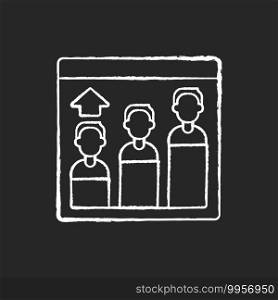 Website traffic chalk white icon on black background. Amount of data sent and received by visitors to website. Confidential data collected on site. Isolated vector chalkboard illustration. Website traffic chalk white icon on black background