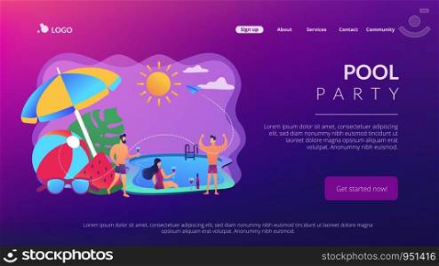 Website vibrant violet landing web page template.. concept landing page.