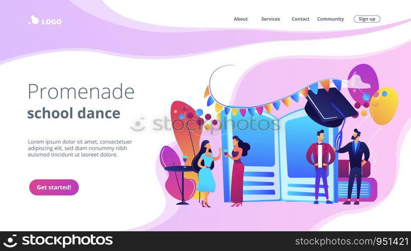 Website vibrant violet landing web page template.. concept landing page.