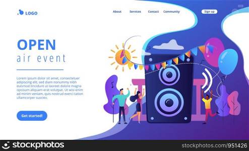 Website vibrant violet landing web page template.. concept landing page.