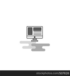 Website Web Icon. Flat Line Filled Gray Icon Vector