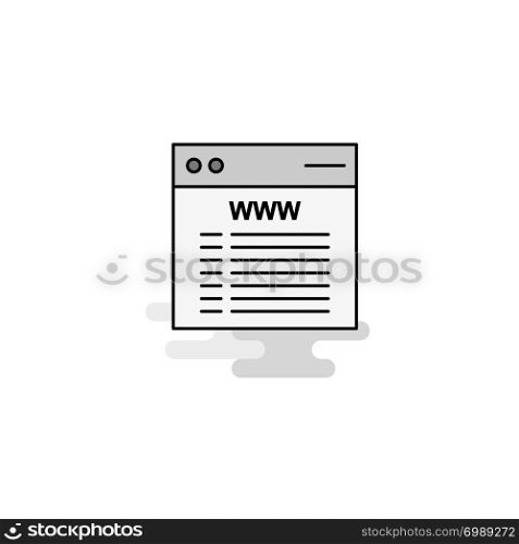 Website Web Icon. Flat Line Filled Gray Icon Vector