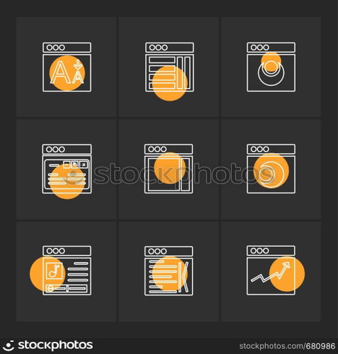 website , web , user interface , web app , internet , website , dwonloading , uploading, user design , icon, vector, design,  flat,  collection, style, creative,  icons , 