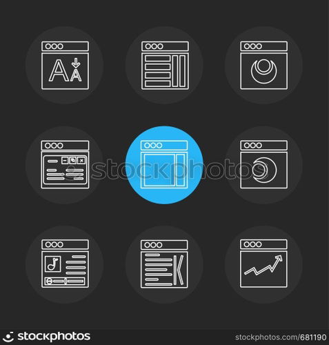 website , web , user interface , web app , internet , website , dwonloading , uploading, user design , icon, vector, design,  flat,  collection, style, creative,  icons , 