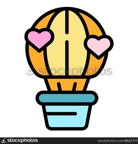 Wedding air balloon icon outline vector. Event service. Ceremony party color flat. Wedding air balloon icon vector flat