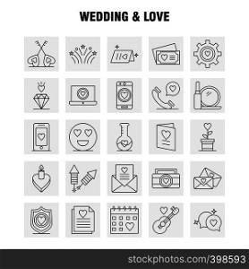 Wedding And Love Line Icons Set For Infographics, Mobile UX/UI Kit And Print Design. Include: Laptop, Love, Heart, Wedding, Card, Love, Heart, Wedding, Icon Set - Vector
