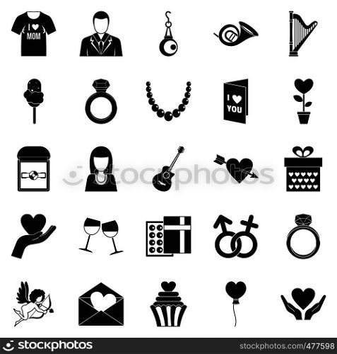 Wedding apparel icons set. Simple set of 25 wedding apparel vector icons for web isolated on white background. Wedding apparel icons set, simple style