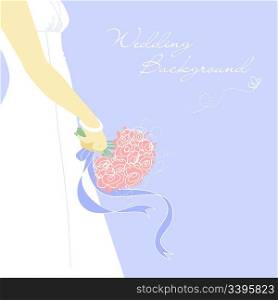 Wedding Bacground. Bride with bouquet