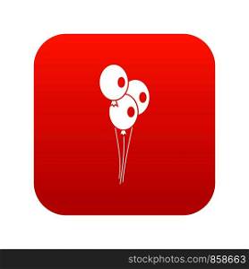 Wedding balloons in simple style isolated on white background vector illustration. Wedding balloons icon digital red