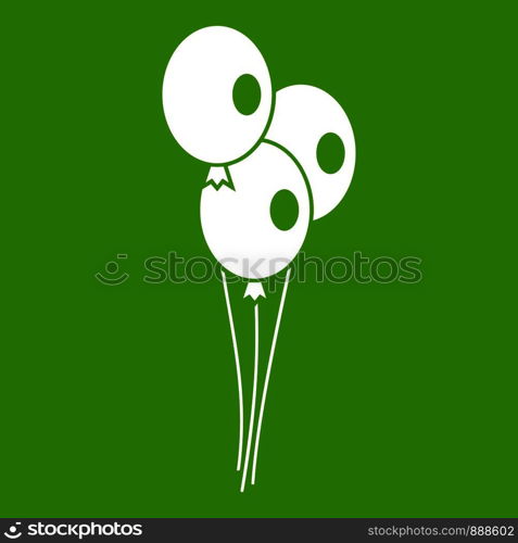 Wedding balloons in simple style isolated on white background vector illustration. Wedding balloons icon green