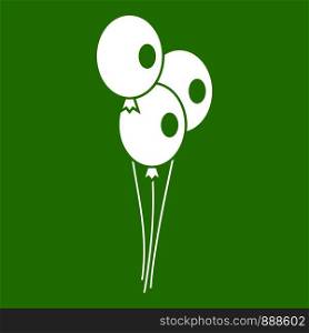 Wedding balloons in simple style isolated on white background vector illustration. Wedding balloons icon green