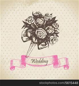 Wedding bouquet. Hand drawn illustration