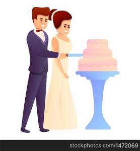 Wedding cake icon. Cartoon of wedding cake vector icon for web design isolated on white background. Wedding cake icon, cartoon style