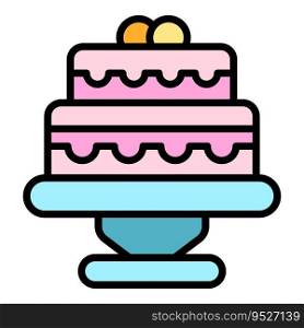 Wedding cake icon outline vector. Event service. Ceremony party color flat. Wedding cake icon vector flat