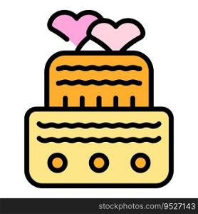 Wedding cake icon outline vector. Event service. Manager ceremony color flat. Wedding cake icon vector flat