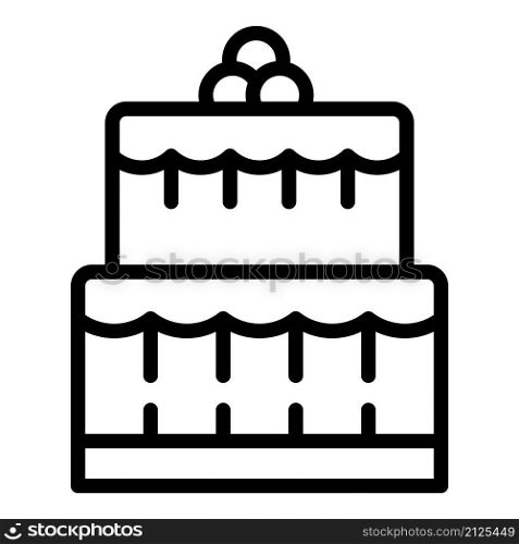 Wedding cake icon outline vector. Gift box. Surprise package. Wedding cake icon outline vector. Gift box